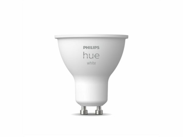 BEC smart LED Philips, soclu GU10, putere 5.2W, forma plat, lumina alb calda, alb rece, alimentare 220 – 240 V, „000008719514340060” (timbru verde 0.45 lei)