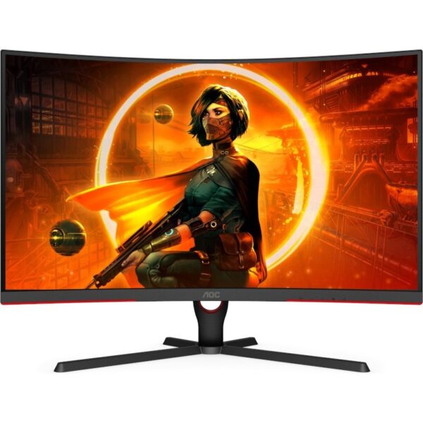 MONITOR AOC – gaming 31.5 inch, Gaming, VA, Full HD (1920 x 1080), curbat, 250 cd/mp, 1 ms, DisplayPort | HDMI, „C32G3AE/BK” (timbru verde 7 lei)