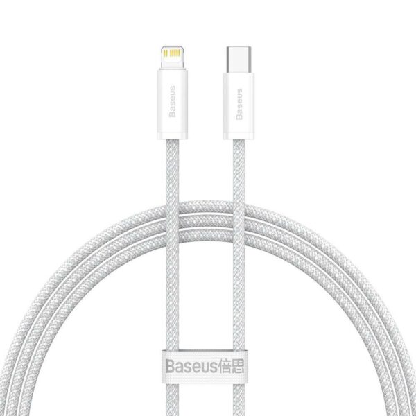 CABLU alimentare si date Baseus Dynamic, Fast Charging Data Cable pt. smartphone, USB Type-C la Lightning Iphone PD 20W, braided, 1m, alb „CALD000002” (timbru verde 0.18 lei) – 6932172601881