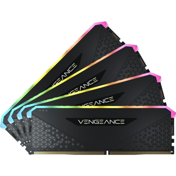 Memorie DDR Corsair DDR4 64 GB, frecventa 3200 MHz, 16 GB x 4 module, radiator, iluminare RGB, „CMG64GX4M4E3200C16”