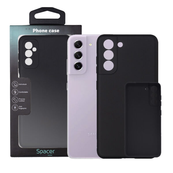 Husa Samsung Galaxy S21 FE Spacer, negru, grosime 1.5mm, material flexibil TPU „SPPC-SM-GX-S21FE-TPU”