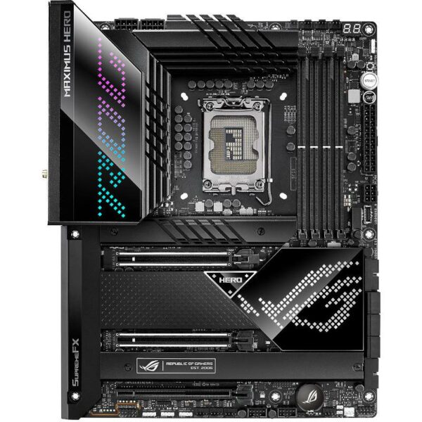 PLACA de BAZA Asus „MAXIMUS Z690 HERO”, skt LGA 1700, ATX, Intel Z690, 4 x DDR5, max. 128 GB, 6 x SATA, 3 x M.2, 7.1, „MAXIMUS Z690 HERO”