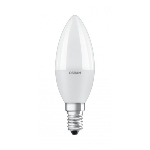 BEC LED Osram, soclu E14, putere 7W, forma lumanare, lumina alb calda, alimentare 220 – 240 V, „000004058075152915” (timbru verde 0.45 lei)