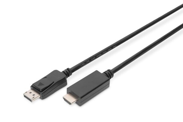 DIGITUS DisplayPort Adapter Cable DP – HDMI Type A St / St 1.0m w / War. DP 1.2 HDMI 2.0 4K / 60Hz CE black „AK-340303-010-S” (timbru verde 0.18 lei)