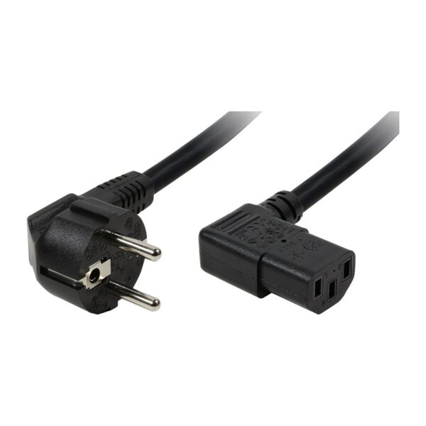 Cablu alimentare, Schuko-C13, black, 2,00m, conector 90 grade, LogiLink „CP103” (timbru verde 0.8 lei)