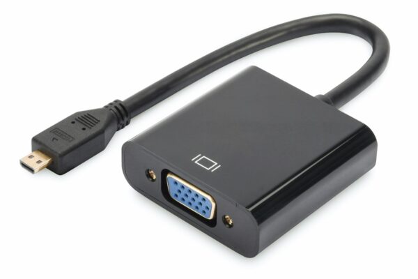 DIGITUS converter micro-HDMI to VGA micro HDMI plug VGA D-Sub connector 3.5mm audio jack black „DA-70460” (timbru verde 0.8 lei)