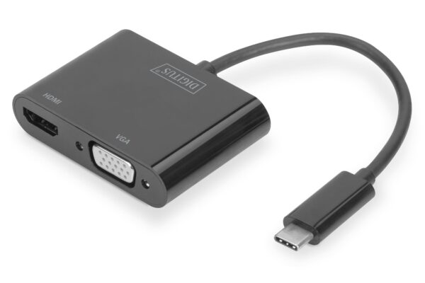 DIGITUS USB Type C to HDMI + VGA Adapter 4K/30Hz / Full HD 1080p black „DA-70858” (timbru verde 0.18 lei)