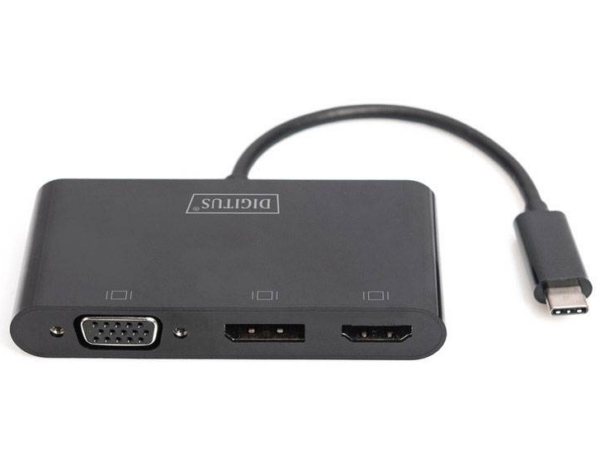 DIGITUS DA-70859 Graphic Adapter HDMI/DP/VGA 4K 60Hz UHD/ FHD to USB 3.1 Type C audio black „DA-70859” (timbru verde 0.18 lei)