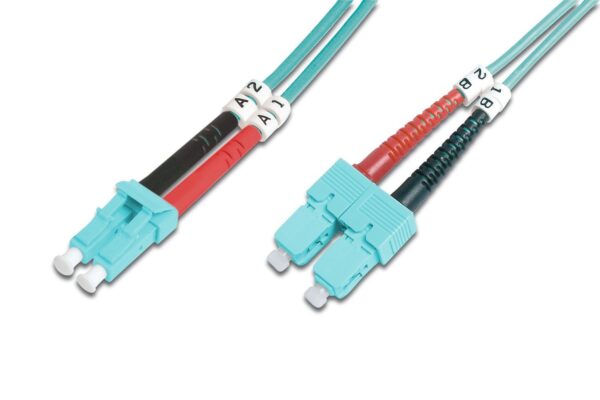 DIGITUS DK-2532-01/3 Fiber Optic Patch Cord LC/SC 1m duplex Multimode OM3 „DK-2532-01/3” (timbru verde 0.08 lei)