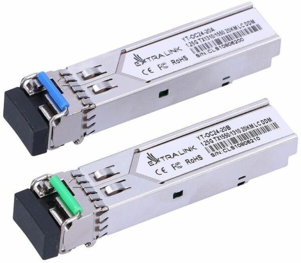 EXTRALINK EX.6204 SFP 1.25G WDM 1310/1550NM 20KM LC – PAIR – singlemode fiber, „EX.6204”