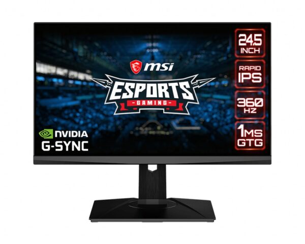 MONITOR MSI – gaming 24.5 inch, Gaming, IPS, Full HD (1920 x 1080), Wide, 400 cd/mp, 1 ms, Display Port x 2 | HDMI, „OCULUX NXG253R” (timbru verde 7 lei)