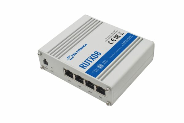 TELTONIKA RUTX08 Industrial router 1x WAN 3x LAN 1000 Mb/s VPN, „RUTX08000000” (timbru verde 0.8 lei)