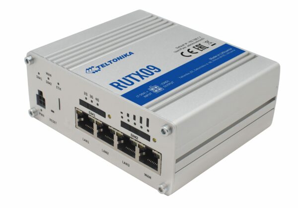 TELTONIKA RUTX09 Industrial 4G LTE router Cat 6 Dual Sim 1x Gigabit WAN 3x Gigabit LAN, „RUTX09000000” (timbru verde 0.8 lei)