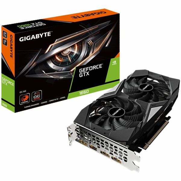 PLACA VIDEO GIGABYTE „GeForce GTX 1660 OC”, 6 GB GDDR5 192 biti, PCI Express 3.0 x 16, HDMI DisplayPort x 3, sistem racire aer, „GV-N1660OC-6GD”