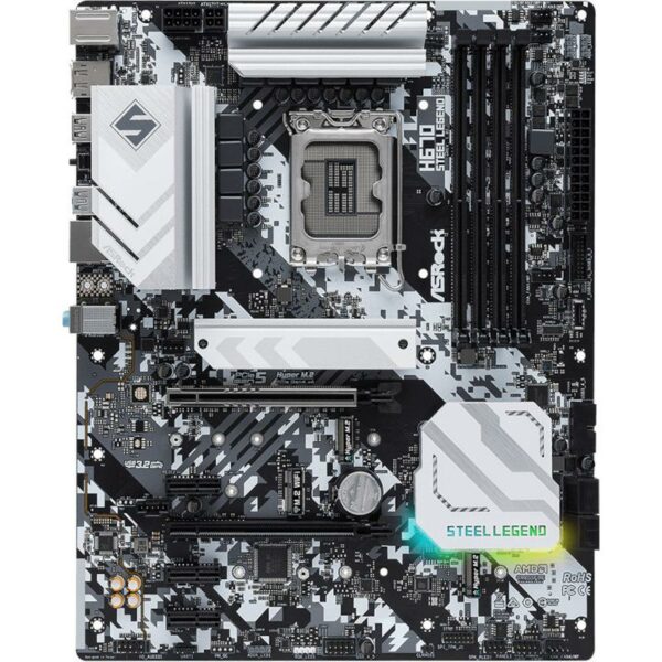 PLACA de BAZA Asrock „H670 STEEL LEGEND”, skt LGA 1700, ATX, Intel H670, 4 x DDR4, max. 128 GB, 4 x SATA, 3 x M.2, 7.1, „H670 STEEL LEGEND”