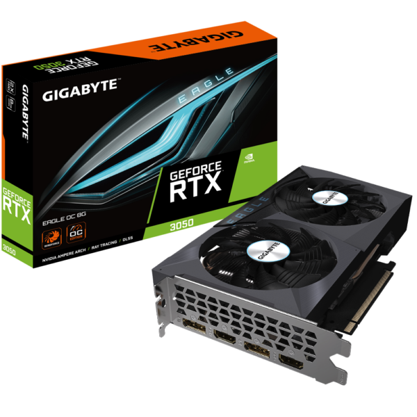 PLACA VIDEO GIGABYTE „GeForce RTX 3050 EAGLE OC”, 8 GB GDDR6 128 biti, PCI Express 4.0 x 16, HDMI x 2 DisplayPort x 2, sistem racire aer, „N3050EAGLE OC-8G”