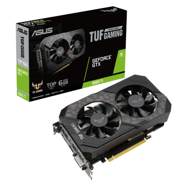 PLACA VIDEO ASUS „TUF Gaming GeForce GTX 1660 Ti EVO OC”, 6 GB GDDR6 192 biti, PCI Express 3.0 x 16, HDMI x 2 DisplayPort DVI-D, sistem racire aer, „TUF-GTX1660TI-O6G-EVO-GAMING”