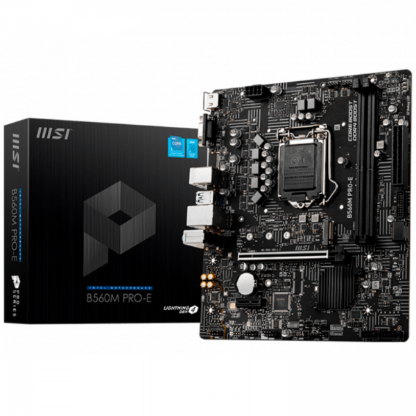 PLACA de BAZA MSI „B560M_PRO-E”, skt LGA 1200, mATX, Intel B560, 2 x DDR4, max. 64 GB, 4 x SATA, 1 x M.2, 7.1, „B560M_PRO-E”