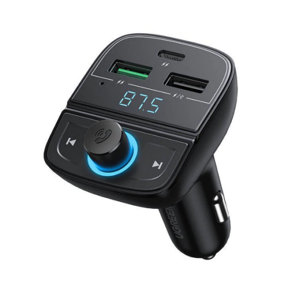 MODULATOR AUTO FM Ugreen, „CD229” Bluetooth 5.0, 2 x USB 5V/3A si 1 x USB Type-C 5V/3A, frecventa modulator FM: 87,5-108.0MHZ, format MP3/WAV/FLAC/APE/WMA, answer/reject/hang up/redial, negru „80910” (timbru verde 0.8 lei) – 6957303889105