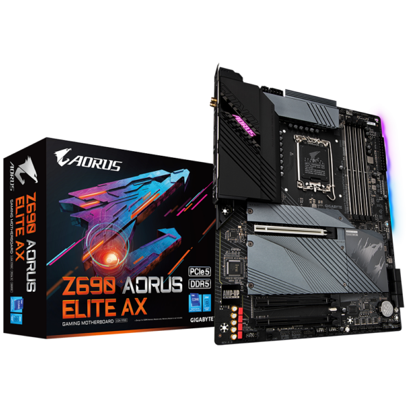 PLACA de BAZA Gigabyte „Z690 AORUS ELITEAX”, skt LGA 1700, ATX, Intel Z690, 4 x DDR5, max. 128 GB, 6 x SATA, 4 x M.2, 7.1, „Z690 AORUS ELITEAX”