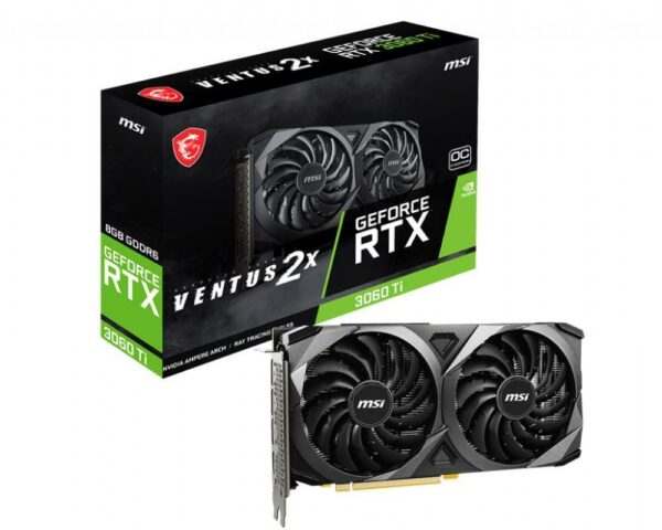 PLACA VIDEO MSI „GeForce RTX 3060 Ti VENTUS 2X 8G OCV1”, 8 GB GDDR6 256 biti, PCI Express 4.0 x 16, HDMI DisplayPort x 3, sistem racire aer, „3060 TI VEN 2X 8G OCV1”