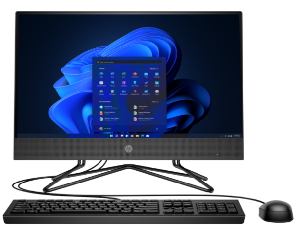 DESKTOP HP, „205 G4” All-in-one, 21.5 inch, CPU Ryzen 3 3250U, AMD Radeon RX Vega 3, memorie 4 GB, HDD 1 TB, unitate optica, tastatura si mouse, Windows 10 Pro, „9UR73EA#ABB” (timbru verde 10 lei)