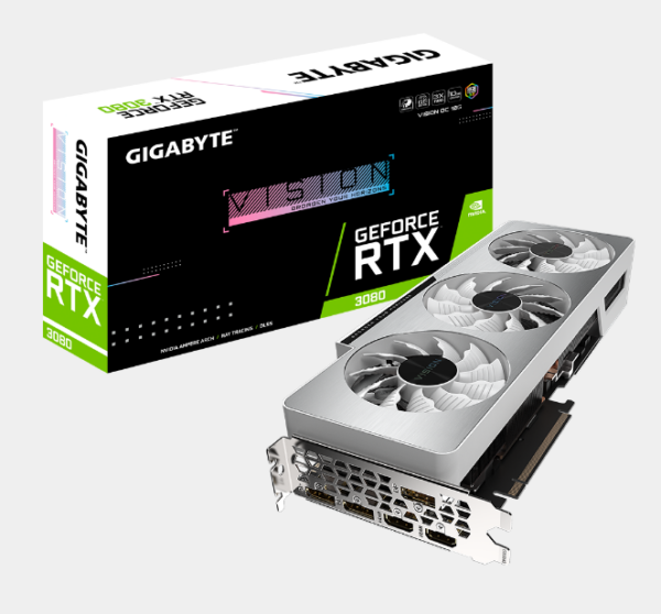 PLACA VIDEO GIGABYTE „GeForce RTX 3080 VISION OC”, 10 GB GDDR6X 320 biti, PCI Express 4.0 x 16, HDMI x 3 DisplayPort x 2, sistem racire aer, „N3080VISION OC-10G”
