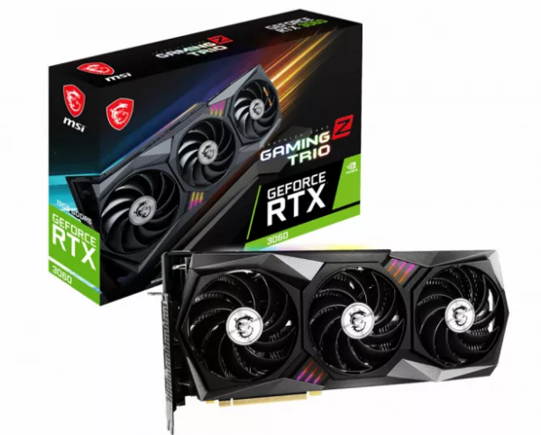 PLACA VIDEO MSI „GeForce RTX 3060 GAMING Z TRIO”, 12 GB GDDR6 192 biti, PCI Express 4.0 x 8, HDMI DisplayPort x 3, sistem racire aer, „RTX3060G Z TRI LHR”