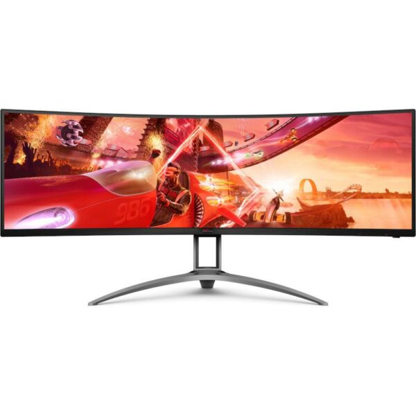 MONITOR AOC – gaming 48.8 inch, Gaming, VA, SUW-HDR (3840 x 1080), Ultra Wide | curbat, 400 cd/mp, 1 ms, HDMI x 2 | Display Port x 2, „AG493QCX” (timbru verde 7 lei)