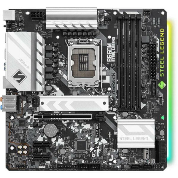 PLACA de BAZA Asrock „B660M STEEL LEGEND”, skt LGA 1700, mATX, Intel B660, 4 x DDR4, max. 128 GB, 6 x SATA, 2 x M.2, 7.1, „B660M STEEL LEGEND”