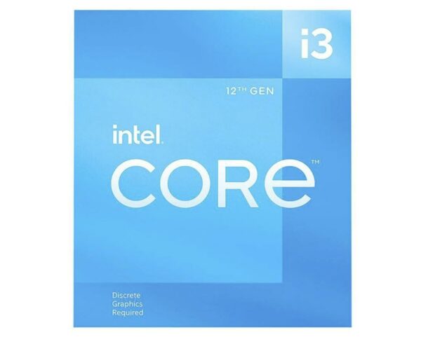 CPU INTEL i3-12100F, skt LGA 1700, Core i3, frecventa 3.3 GHz, turbo 4.3 GHz, 4 nuclee, putere 58 W, „BX8071512100F”