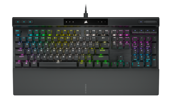 Tastatura mecanica Corsair, Full Size, USB, cu fir, RGB „CH-9109410-NA” (timbru verde 0.8 lei)