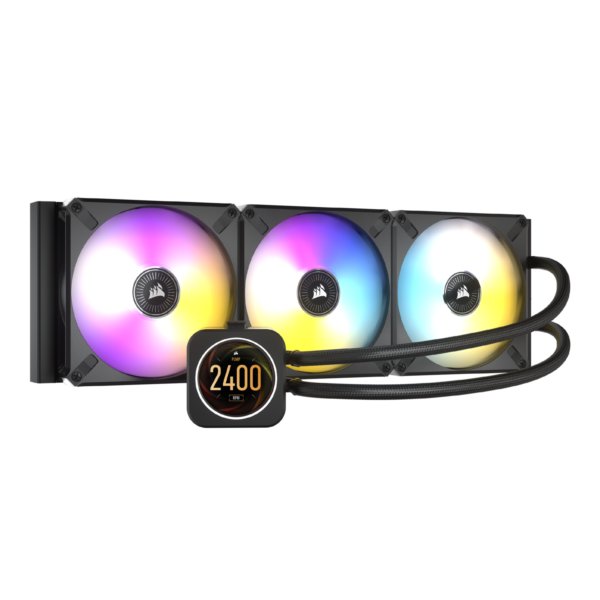 COOLER CORSAIR, „H170i”, skt. universal, racire cu lichid, fan 140 mm x 3, 2000 rpm, LED RGB, „CW-9060063-WW” (timbru verde 2.00 lei)