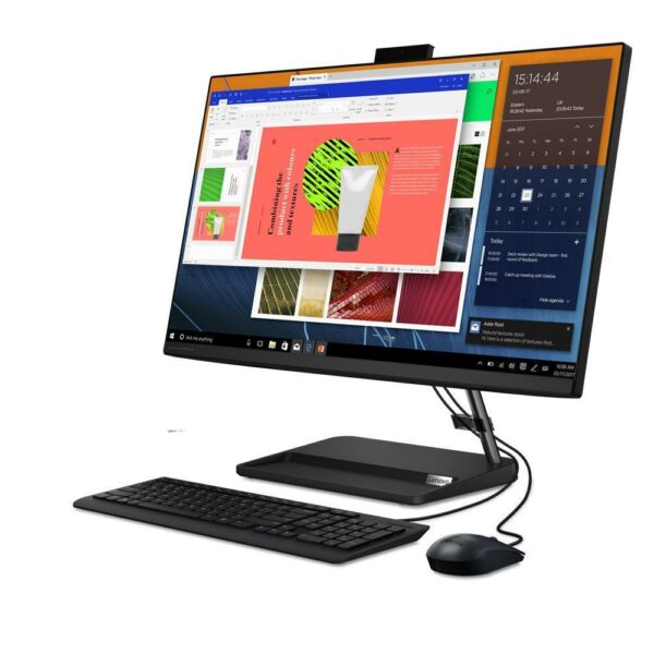 DESKTOP LENOVO, „IdeaCentre 3” All-in-one, 27 inch, CPU i3-1115G4, Intel UHD Graphics, memorie 8 GB, SSD 512 GB, tastatura si mouse, FreeDos, „F0FW00C6RI” (timbru verde 10 lei)