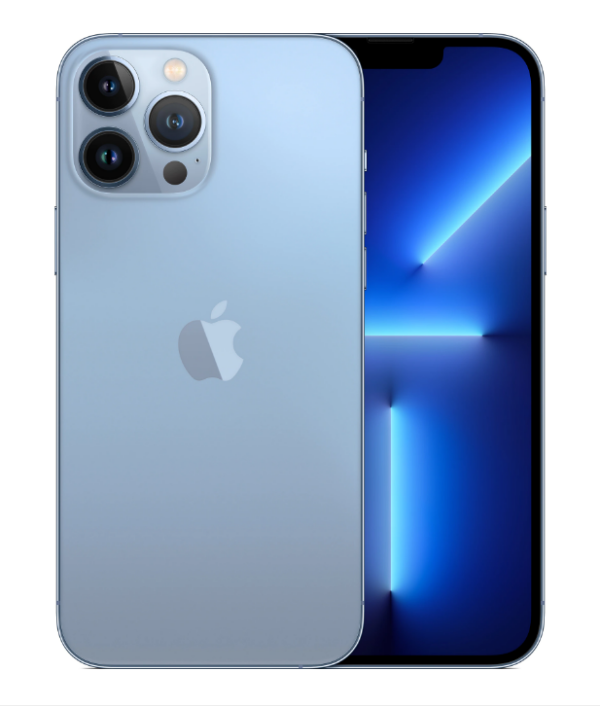 SMARTphone Apple, „iPhone 13 Pro Max” ecran 6.7 inch, dual sim, rez. camera 12 Mpix, memorie interna 256 GB, 5G, iOS, acumulator 4352 mAh, albastru, „mlle3rm/a” (timbru verde 0.55 lei)