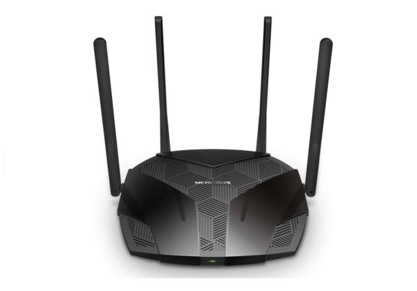 ROUTER MERCUSYS wireless 3000Mbps, 3 porturi LAN Gigabit, 1 port WAN Gigabit, Dual Band AC3000 4 x antena externa, Wi-Fi 6, „MR80X” (timbru verde 0.8 lei)