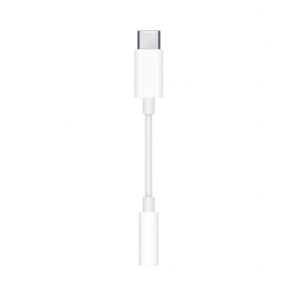 CABLU adaptor audio smartphone Apple, USB Type-C (T) la Jack 3.5 mm (M), cauciuc, lungime 0.1 m, alb, „mu7e2zm/a” (timbru verde 0.08 lei)