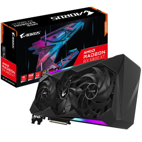 PLACA VIDEO GIGABYTE „AORUS Radeon RX 6800 XT MASTER”, 16 GB GDDR6 256 biti, PCI Express 4.0 x 16, HDMI x 2 DisplayPort x 2, sistem racire aer, „R68XTAORUS M-16G”