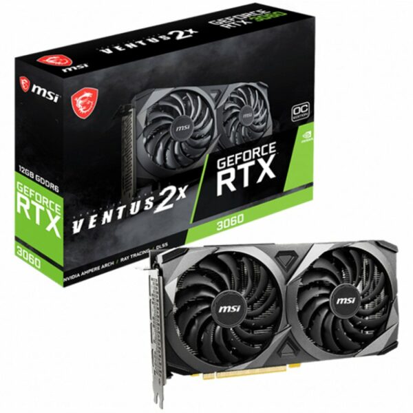 PLACA VIDEO MSI „GeForce RTX 3060 VENTUS 2X 12G OC”, 12 GB GDDR6 192 biti, PCI Express 4.0 x 16, HDMI DisplayPort x 3, sistem racire aer, „RTX_3060_VENTUS_2X_12G_OC”