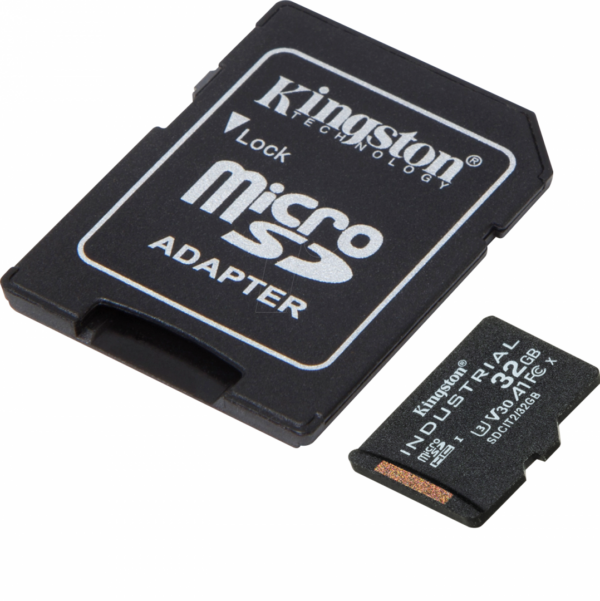 Kingston 32GB microSDHC Industrial C10 A1 pSLC Card + SD Adapter, „SDCIT2/32GB” (timbru verde 0.03 lei)