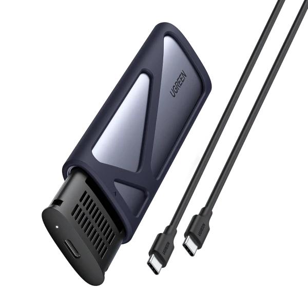 RACK extern Ugreen, „CM400” pt SSD M.2 NVMe/PCIE compatibile cu form factor 2280, 2260, 2242 si 2230, cablu 50 cm USB-C la USB-C, 10Gbps, aluminiu, gri „10902” (timbru verde 0.8 lei) – 6957303819027