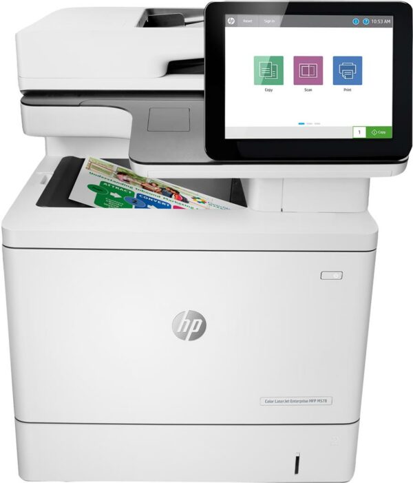 Multifunctional Laser Color HP MFP M578dn, A4, Functii: Impr.|Scan.|Cop., Viteza de Printare Monocrom: 38ppm, Viteza de printare color: 38ppm, Conectivitate:USB|Ret, Duplex:Da, ADF:ADF(timbru verde 40 lei) „7ZU85A”