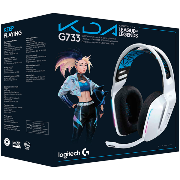 LOGITECH G733 K/DA Lightspeed Wireless Gaming Headset – LOL-KDA2.0 – 2.4GHZ – EMEA „981-000990” (timbru verde 0.8 lei)