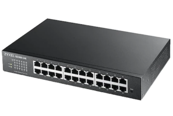 ZYXEL | GS1900-24-EU0102F | GS1900-24 v2 | Switch | Smart Managed | Layer 2 | Rackmount | Porturi 24 Gigabit, 2 Gigabit SFP | Fanless, „GS1900-24-EU0102F” (timbru verde 2 lei)