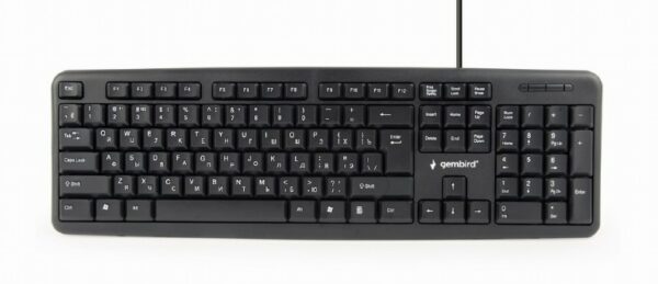 TASTATURA GEMBIRD USB, 104 taste, caractere rusesti, black, „KB-U-103-RU” (timbru verde 0.8 lei)