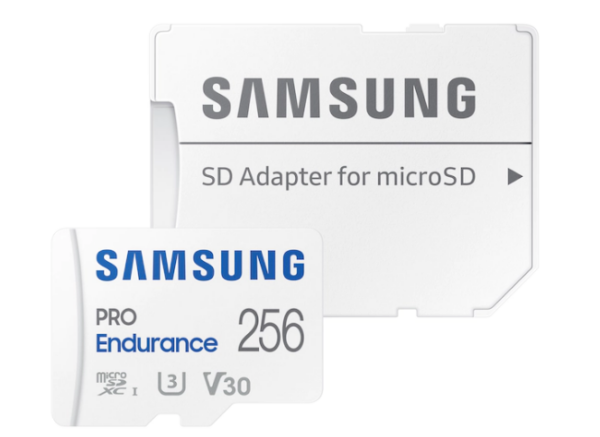 SAMSUNG PRO Endurance microSD Class10 256GB incl adapter R100/W30 up to 140160 hours, „MB-MJ256KA/EU” (timbru verde 0.03 lei)