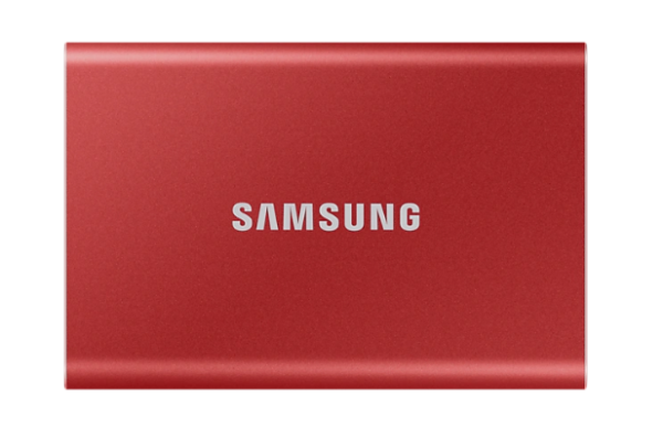 SSD. extern SAMSUNG T7, 2TB, USB 3.2 gen 2, R/W: 1050/1000 MB/s, rosu, „MU-PC2T0R/WW” (timbru verde 0.18 lei)