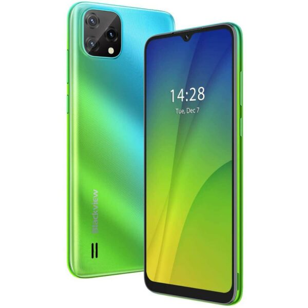 SMARTphone Blackview, „A55” ecran 6.53 inch, dual sim, rez. camera 8 Mpix, memorie interna 16 GB, 4G, Android, acumulator 4780 mAh, verdealbastru, „A55 SUMMER MOJITO” (timbru verde 0.55 lei)