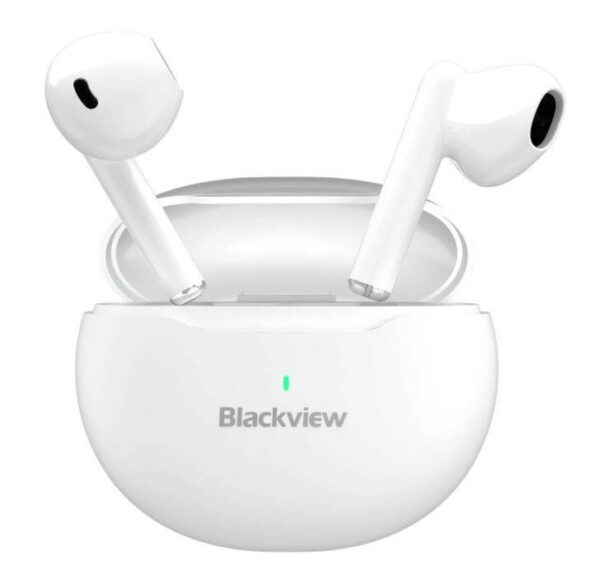 CASTI Blackview AIRBUDS 6, pt. smartphone, wireless, intraauriculare – butoni, microfon pe casca, conectare prin Bluetooth 5.0, alb, „AIRBUDS 6 WHITE” (timbru verde 0.18 lei)