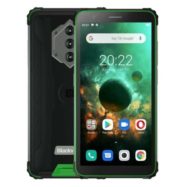 SMARTphone Blackview, „BV6600” ecran 5.70 inch, dual sim, rez. camera 16 Mpix, memorie interna 64 GB, 4G, Android, acumulator 8580 mAh, verde, „BV6600 GREEN” (timbru verde 0.55 lei)